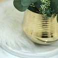 thumbnail image 2 of Efavormart 2 Pack | 6" Gold Textured Round Ceramic Flower Plant Pots, Cylindrical Bell Shaped Metallic Gold Brushed Planter Pot, 2 of 11