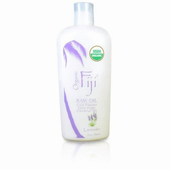 Organic Fiji  12 oz Raw Oil Cold Pressed Coconut Oil, Lavender