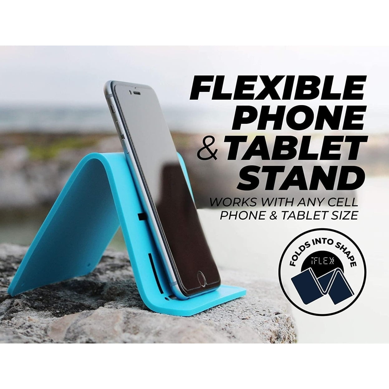 iFLEX Tablet Cell Phone Adjustable Stand Dark Blue Universal Hands-Free Non-Slip Grip Waterproof