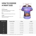thumbnail image 4 of Yiaed Colorful Purple Cosmos Flower Print Women's T Shirt V-Neck Short Sleeve Shirt Casual Breathable Tee Summer Tops-Large, 4 of 5