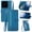 Blue, variant on Wallet Multi Card Slot Flip Zipper Leather Case For Xiaomi 14 Ultra 14Pro 13Pro 13T 13TPro F5 Pro 13 Ultra Poco C55 C51 13Lite Poco X5 Pro X3 Prp X3 NFC Leather Phone case