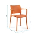 thumbnail image 5 of WRGHOME Garden Modern Outdoor/Indoor Plastic Resin Stacking Patio Dining Chairs (Set of 2) - ORANGE, 5 of 6
