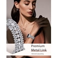 thumbnail image 5 of Wearlizer Stainless Steel Band Compatible with Apple Watch Band for Women 38/40/41/42/44/45/46/49mm, Studded Link Bracelet Strap, Dressy Metal Band for Series 11/10/9/8/7/6/5/4/SE/Ultra, 5 of 7