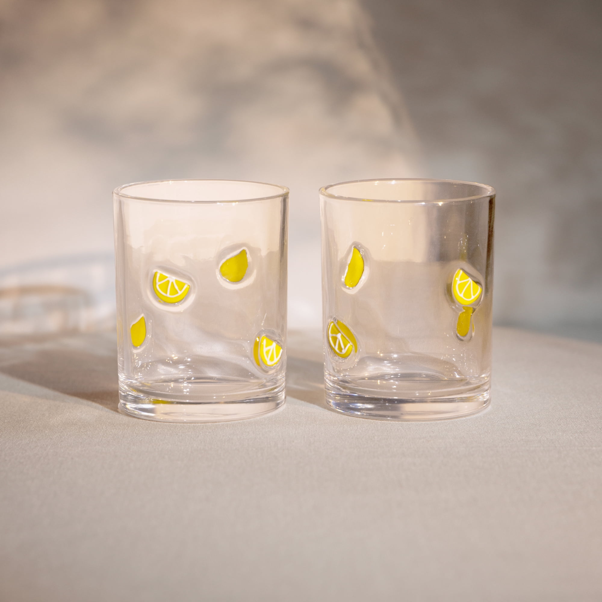 Thyme & Table 12 fl oz Lemon Charm Drinking Glasses, Set of 2