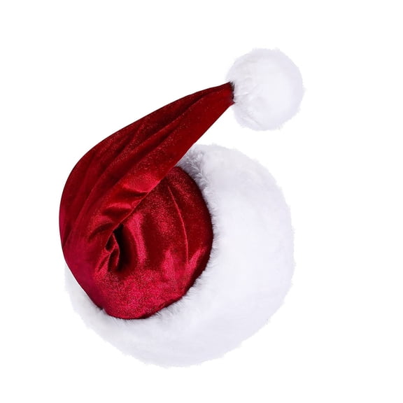 Warm Santa Hat Thicken Plush for Holiday Comfort Liner Christmas New Year Symbol Caps with White Brim