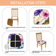thumbnail image 4 of Pioneer Flower Seat Covers for Dining Room Chairs Set Of 4,Stretch Printed Washable Chair Seat Cover with Elastic Ties and Button,Removable Waterproof Couch Cushion Covers, 4 of 6
