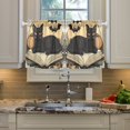 thumbnail image 2 of Yayeee Kitchen Curtains Tier Pair Light Filtering 27"x36" Rod Pocket Short Cafe Window Panel, Beige Halloween Cat, 2 of 7