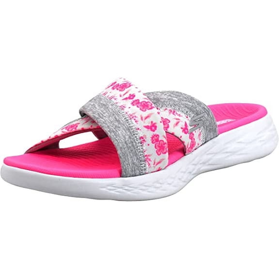 Skechers Women's Performance, On The GO 600 - Blooms Sandal, Black/Grey, 10 W US