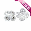 Round Petal Antique Silver-Plated Bead Cap With Czech Rhinestone 12.7x12.7mm pack of 2pcs (5-Pack Value Bundle), SAVE $4