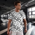 thumbnail image 3 of Wukai Hand Drawn Snake Print Men's Short-Sleeved Mesh T-Shirt,Quick-Dry Short Sleeve Workout T-Shirt-X-Large, 3 of 8