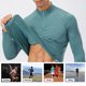 thumbnail image 3 of Camiseta deportiva para hombre, camisetas de fitness elásticas con cremallera de un cuarto de manga Abanopi Pequeña, 3 of 7