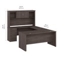 thumbnail image 4 of Bestar Logan 65W U Shaped Desk with Hutch in medium gray maple, 4 of 4