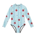 thumbnail image 5 of VBTAPA Girls Long Sleeve Swimsuit Cute Floral Print One Piece Bathing Suit Zipper UPF 50+ Rash Guard Swimwear Multicolor 9-10 Years, 5 of 8