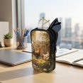 thumbnail image 7 of SEANATIVE Double Compartment Eyeglasses Case Shockproof Glasses Case Anti-Scratch Lightweight Sunglasses Pouch Portable Eyewear Storage Pouch with Zipper, Rooster Chicken Daisy Pattern, 7 of 7