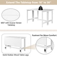 thumbnail image 2 of PAPROOS Folding Dining Table with Drop Leaf for 4, Wood Extendable Dining Table for Living Room Kitchen, Space Saving Table for Small Places, White, 2 of 7