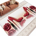 thumbnail image 2 of Area Rug for Living Room, Red Roses Non-Slip Indoor Large Carpet for Bedroom/Dining Room, High Heel Modern Art Washable Low-Profile Rectangle Floor Runner Rugs - 5 x 8 Ft, 2 of 7