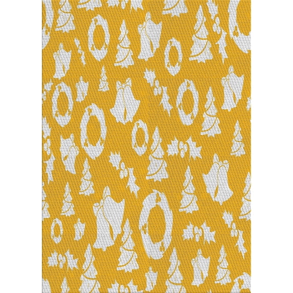 Ahgly Company Indoor Rectangle Patterned Harvest Gold Novelty Area Rugs, 2' x 3'