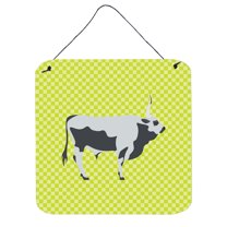 Carolines Treasures BB7650DS66 Hungarian Grey Steppe Cow Green Wall or Door Hanging Prints, 6 x 6 in.