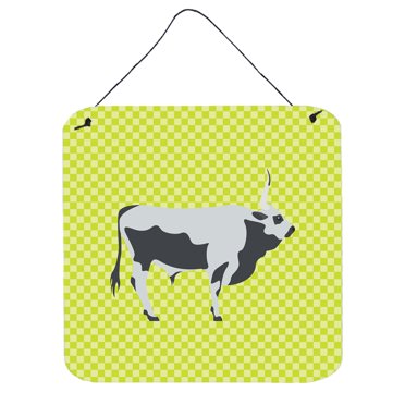 Carolines Treasures BB7650DS66 Hungarian Grey Steppe Cow Green Wall or Door Hanging Prints, 6 x 6 in.