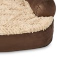 thumbnail image 4 of Vibrant Life Extra Small Round Corner Sofa Style Dog Bed, Brown, 15" x 20", 4 of 6