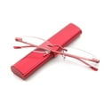 thumbnail image 3 of Newbee Fashion-Portable Compact Reading Glasses in Aluminum Case Metal Rectangle Rimless Reading Glasses Super Lightweight Reader Slim Design Comfort Fit Red 3.00, 3 of 4