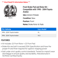 thumbnail image 2 of Front Brake Pad and Rotor Kit - Compatible with 1998 - 2004 Toyota Avalon 1999 2000 2001 2002 2003, 2 of 2
