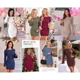 thumbnail image 5 of PRETTYGARDEN Womens Fall Bell Long Sleeve Mini Dress Casual Boat Neck Ribbed Bodycon Short Party Cocktail Dresses, 5 of 8