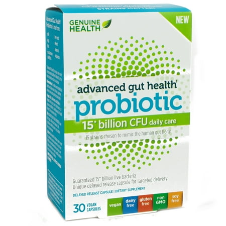 Genuine Health Advanced Gut Health Probiotic 15 Billion  - 30 (Best Probiotic Brand For Leaky Gut)