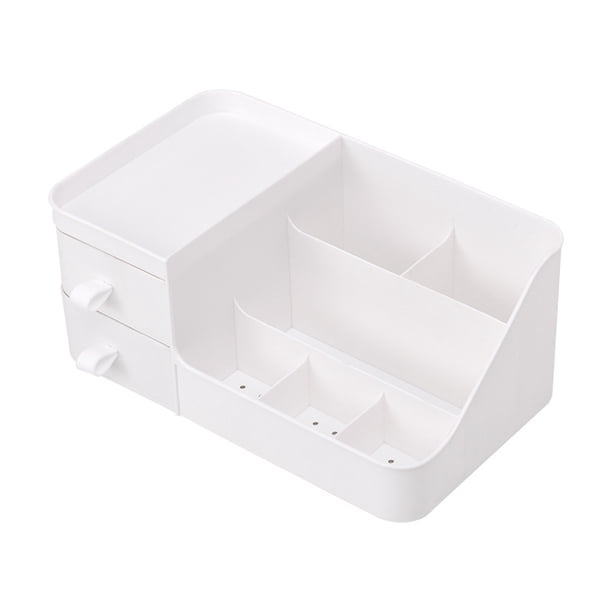 Blanco Caja Almacenamiento Cosmético Multifuncional Portátil