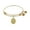 Yellow Tone Brass, variant on Angelica Collection Non-antique Yellow Stipple Finish Brass Initial i Expandable Bangle