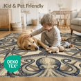 thumbnail image 4 of ODIKA 6'x9' Washable Area Rug Octopus Vintage Maritime Map Compass Nautical Border Rum Doormat Refined for Queen Size Bedroom, Under Bed, Master Suite, Easy Care, Non-Shedding, 4 of 7