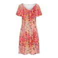 thumbnail image 5 of 50% Off Clear! Summer Dresses for Women 2025 Women's Fashion Summer Print Short-sleeved V-neck Casual Dress, 5 of 8