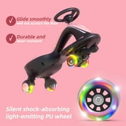 Korimefa 6V Electric Wiggle Car,Load 66 lbs,Wiggle Scooter with Rechargeable Battery & LED Flashing Wheels, Anti-Rollover & Flexible Steering, Outdoor Ride on Toys for Kids 3 Years and up (Pink)