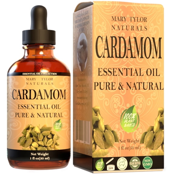 Cardamom Essential Oil (1 oz), Premium Therapeutic Grade, 100% Pure and Natural, Perfect for Aromatherapy, Relaxation, Improved Mood and Much More by Mary Tylor Naturals
