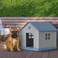 thumbnail image 7 of Dog House Indoor Outdoor Dog Kennel for Small Medium Large Dogs Weather Water Resistant Pet House with Air Vents and Elevated Floor (Blue, 31.18 * 33.7 * 32.52), 7 of 7