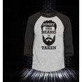 thumbnail image 2 of Shop4Ever Men's Sorry This Beard is Taken Funny Hipster Valentines Raglan Baseball Shirt Medium Heather Grey/Black, 2 of 4