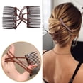 thumbnail image 3 of 6 PC JuniShu Stretchy Double Comb Hair Clip Adjustable Elastic Hair Comb No Crease Hair,Multicolor,One Size, 3 of 11