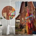 thumbnail image 3 of Chicken Butterfly Bathroom Shower Curtains with Hooks, Funny Farm Sunglasses Chicken Butterfly Waterproof Fabric Washable Shower Curtain for Home Hotel Bathtub Decor 72x72 Inch, 3 of 9