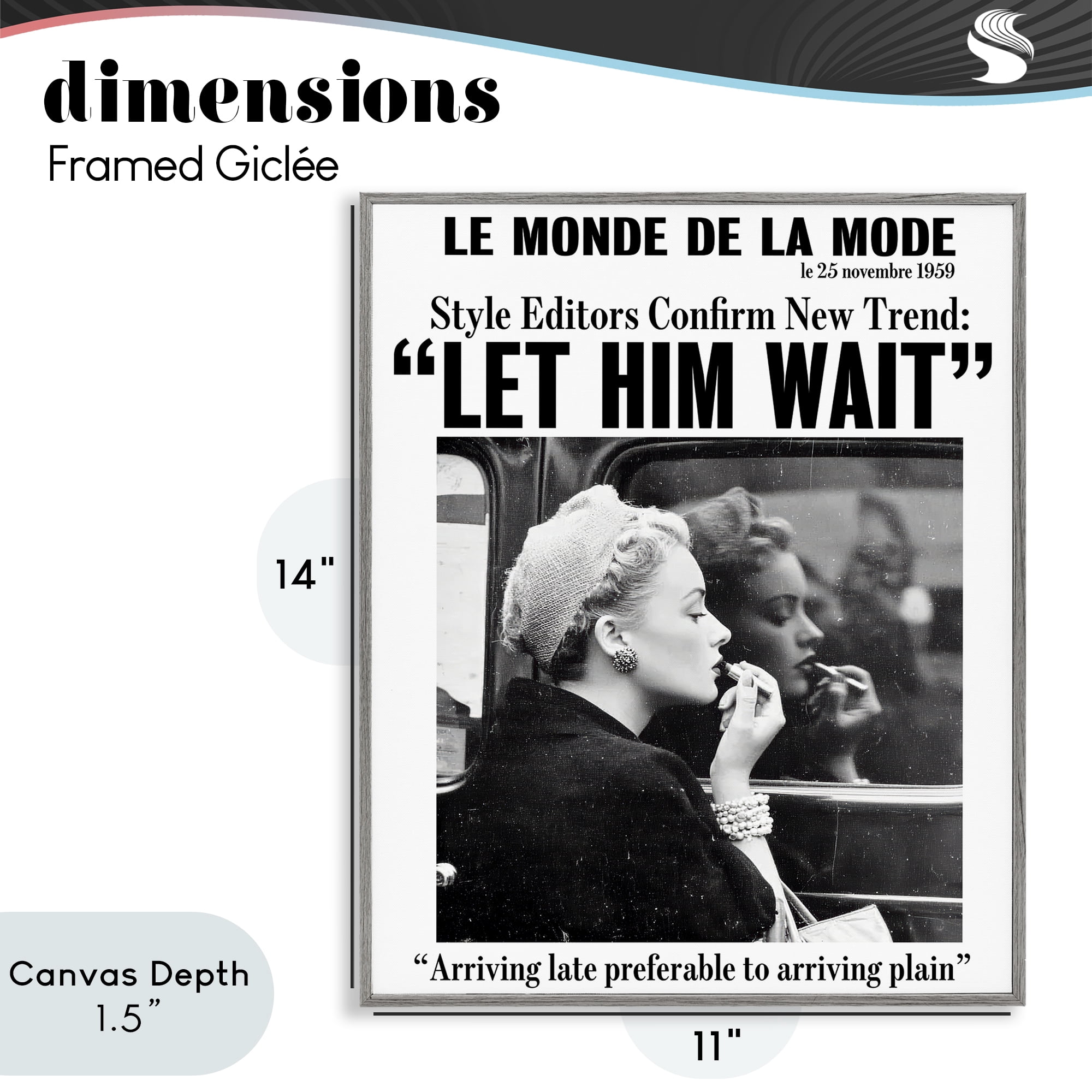 Stupell Industries Let Him Wait Advice Gray Framed Giclee Art, design by Annabelle Hall