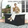 thumbnail image 6 of Domi Outdoor Living 100 Gallon Large Deck Box,Outdoor Storage with Resin Lid for Outdoor Cushions, Garden Tools and Pool Toys, Lockable,Dark Gray, 6 of 7