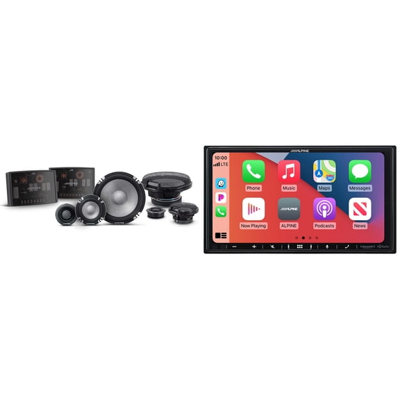 Alpine iLX-407 7-Inch Multimedia Receiver Apple Carplay and Android Auto w/ R2-S653 6.5" 3-Way Comp Set