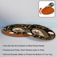 thumbnail image 4 of Hedgehog 6PCS Round Microfiber Leather Coasters, 11x11 cm/4.3x4.3 in, Drink Mats for Home and Office, Set of 6 Coasters, 4 of 6