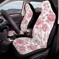 thumbnail image 4 of Chririnla Pink Peony Floral Print Front Seat Covers for Automobile, Easy to Install Waterproof Stretchy Polyester Fabric Automotive Seat Covers, 4 of 12