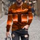 thumbnail image 1 of Blusas y camisas de manga larga con cuello redondo para hombre, blusa informal de manga larga con cuello redondo y estampado de rayas, blusa de poliéster para hombre, 1 of 5