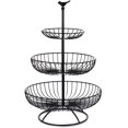 thumbnail image 1 of Cesta de frutas de 3 niveles, cuenco de alambre de Metal, soporte para verduras con asa superior, forma de pájaro para cocina y sala de estar, 1 of 4