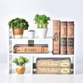 thumbnail image 2 of Veryke Expandable Desktop Bookcase, Openwork Desktop Bookshelf, White, 2 of 7