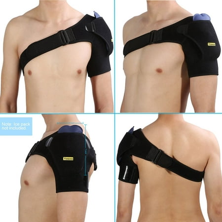 Yosoo Shoulder Brace  with Hot Cold Therapy Ice Pack for Rotator Cuff Shoulder Tear Injury AC Joint Dislocated Prevention with Pressure (Best Hot And Cold Ac In India)