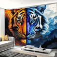 thumbnail image 4 of Psychedelic Tiger Wall Tapestry, Big Tiger Animal Art Wildlife Landscape Wall Hanging Decor for Bedroom or College Dorm Backdrop, 4 of 6