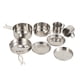 thumbnail image 2 of Paquete de 8 utensilios de cocina para acampar al aire libre 410 Acero inoxidable Backpacking Backpacking Potes PANTENCIAS DE CAZA Pesca Barbacoa Cocina Conjunto de tazas Inevent OD012027-00B, 2 of 7