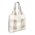 thumbnail image 2 of Single Shoulder Commuter Canvas Bag Large Capacity Can Be Carried Or Shoulder Storage For Daily Shopping Trips Beige Checked Hand-Drawn Sketch_2, 2 of 7